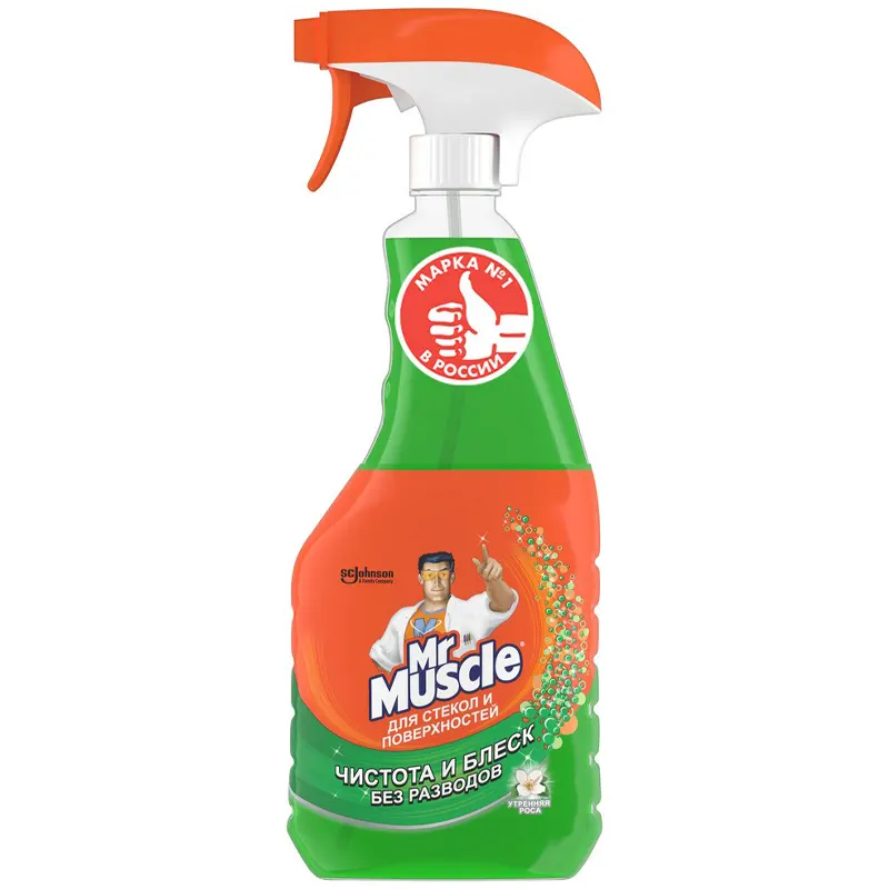 Чистящее средство для  керамических, пластиковых, стеклянных поверхностей, содержит спирт, с распылителем, 500мл