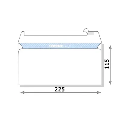 Ծրար սպիտակ, առանց գրությունների, ինքնասոսնձվող, A6, 115 x 225մմ,  տուփի մեջ 50 հատ (А4 ֆորմատի թուղթը 3 մասի բաժանած)