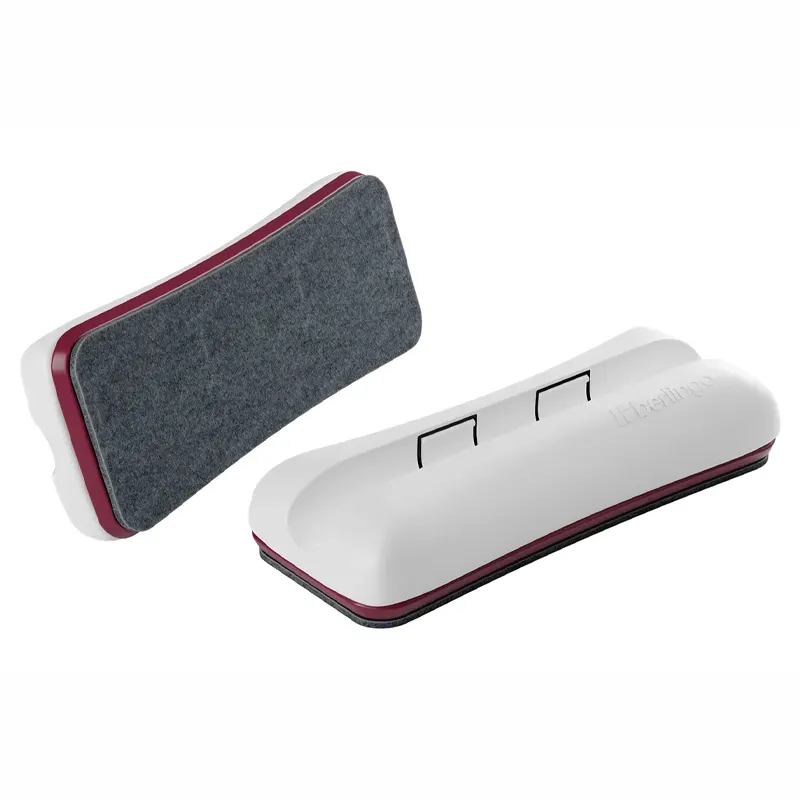 Whiteboard earaser with magnet (holds on the suface of whiteboard), with a marker handle