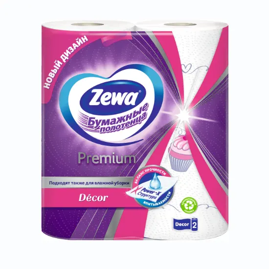 Խոհանոցային սրբիչ Decor,  2 շերտ, 57 թերթ, թերթերի չափերը 25*22 սմ, փաթույթի երկարությունը 13.5 մ։ Փաթեթում 2 հատ