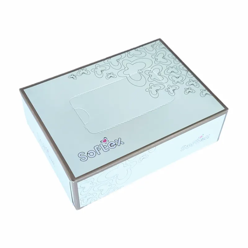 Անձեռոցիկ  երկշերտ, ուղղանկյուն տուփի մեջ, չափսը՝ 15x4.7x11 սմ, 100 հատ