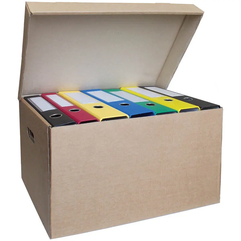 Long term storage box for 7 box files. Material - Densed carboard. Size 480*325*295 mm