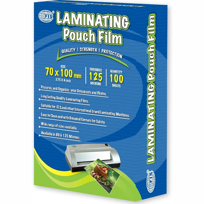 Թափանցիկ թաղանթ լամինացիայի համար,  A7 ֆորմատի, 70 x 100մմ, հաստությունը 125 միկրոն, տուփի մեջ 100 թերթ