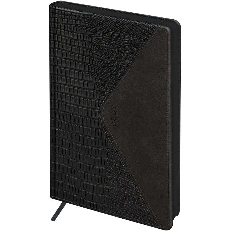 Ежедневник на 2025 год, формат А4, 176 листов, черный, твердый переплет