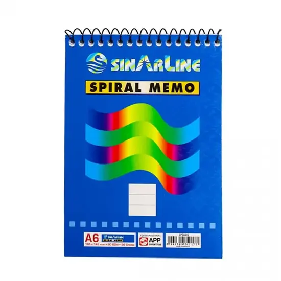 Блокнот в линию, со спиралью сверху, 50 листов, формат А6 (105*148)