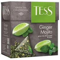 Tess Tea in pyramid bags. 20 bags per pack, Ginger Mojito