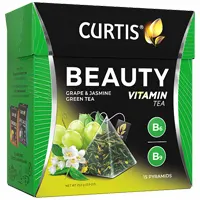 Чай Curtis в пакетиках - пирамидках. В упаковке 15 пакетов, Витаминный чай - Красота