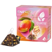 Чай Curtis в пакетиках - пирамидках. В упаковке 20 пакетов, Energy, Black Vitamin tea, B1, B3, B5