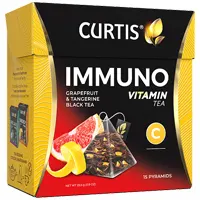 Чай Curtis в пакетиках - пирамидках. В упаковке 15 пакетов, Витаминный чай  Имуно
