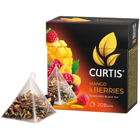 Чай Curtis в пакетиках - пирамидках. В упаковке 20 пакетов, Mango & Berries.