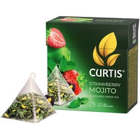 Чай Curtis в пакетиках - пирамидках. В упаковке 20 пакетов, Strawberry Mojito.