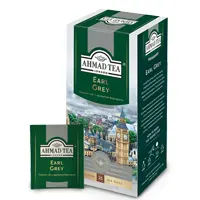 Чай Ahmad Earl Grey с ароматом бергамота в пакетиках. В упаковке 25 пакетов