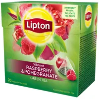 Чай фруктовый Lipton в пакетиках - пирамидках. В упаковке 20 пакетов, малина и гранат