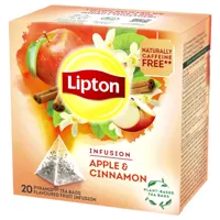 Чай фруктовый Lipton в пакетиках - пирамидках. В упаковке 20 пакетов, яблоко и корица