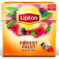 Чай фруктовый Lipton в пакетиках - пирамидках. В упаковке 20 пакетов, лесные фрукты