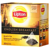 Чай Lipton в пакетиках - пирамидках. В упаковке 20 пакетов, aнглийский завтрак