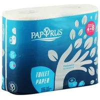 Զուգարանի թուղթ  240 թերթ, թերթերի չափերը 9.7*12.5սմ, փաթույթի երկարությունը 30 մ։ Փաթեթում 4 հատ` 4 գլանակը հավասար է 8 սովորական գլանակի