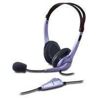 Наушник с микрофоном, регулятором громкости,  Genius HS-04.S, длина шнура 1,8м. Соеденяется с системным блоком двумя 3,5мм-им кабелями.