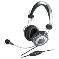 Наушник с микрофоном, регулятором громкости,  Genius HS-04SU, длина шнура 1,8м. Соеденяется с системным блоком одним 3,5мм-им кабелем.