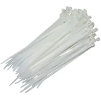 Plastic clamp, length 30 cm, width 3,6 mm, 100 psc., white.