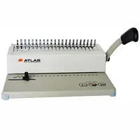 Plastic comb binding machine. Binds up to 250 pages of 80 gsm paper. Punches up to 10 pages at once