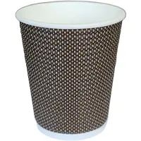 Стакан бумажный, двухстенный, коричневый, фигурный, 250 мл. Предназначен для горячей воды. В упаковке 25 штук.