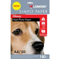 Photo paper, Glossy, A4 format, 180 gr., 50 sheets, Simply Lomond Econom 0102169