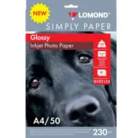 Photo paper, Glossy, A4 format, 230 gr., 50 sheets, Simply Lomond Econom 0102155