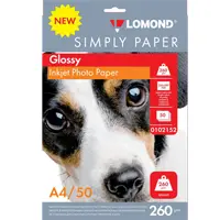 Photo paper, Glossy, A4 format, 260 gr., 50 sheets, Simply Lomond Econom 0102152