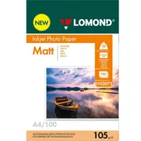Фотобумага Матовая, формат А4, 105 гр., 100 листов, Lomond 0102072