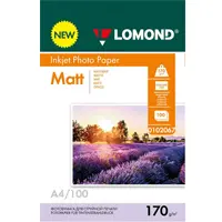 Фотобумага Матовая, формат А4, 170 гр., 100 листов, Lomond 0102067
