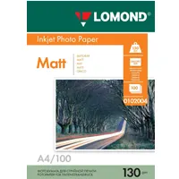 Фотобумага Матовая, двусторонняя, формат А4, 130 гр., 100 листов, Lomond 0102004