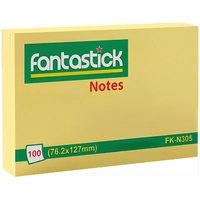Yellow sticky notes pad, 76mm x 127mm size, for writing reminders