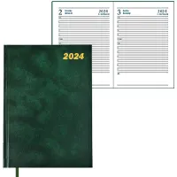 Ежедневник на 2024 год, формата А5, на английском языке, с твердым переплетом, зеленый