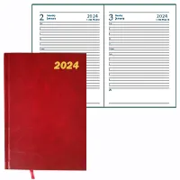 Ежедневник на 2024 год, формата А5, на английском языке, с твердым переплетом, темно красный