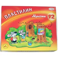 Пластилин 12 цветов.