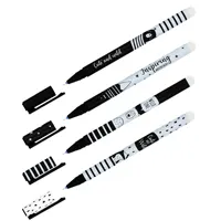 Ручка гелевая стираемая  "Black&white" синяя, 0,5мм, корпус ассорти, софт-тач