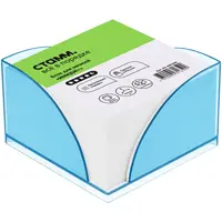 Paper for notes in a plastic box, 90 x 90 x 45 mm, 400 sheets, blue