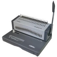 Plastic comb binding machine. Binds up to 500 pages of 80 gsm paper. Punches up to 25 pages at once
