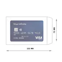 Envelope white for banking cards, 75 x 100 mm. 100 pieces in a pack.