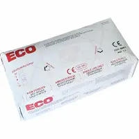White ECO box of latex examination gloves M size, 100 pcs. Provides hygienic hand protection for single use.