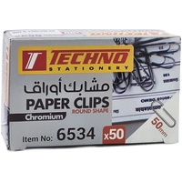 Metal paper clips 50mm size, 50 pieces in a pack, silver chromium