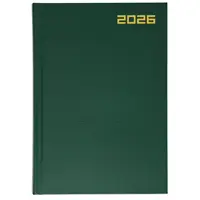 Ежедневник на 2026 год, формата А5, на английском языке, с твердым переплетом, зеленый