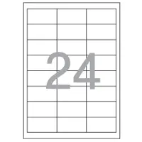 Թուղթ А4 Ֆորմատի  ինքնասոսնձվող, սպիտակ, գրասենյակային տեխնիկայի համար, բաժանված է, 24 մասի- 64,6 х 33,8 մմ