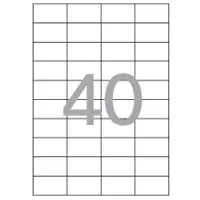Бумага А4  самоклеющаяся, матовая белая, для офисной техники, разделенная на, 40 частей-52 х 30мм