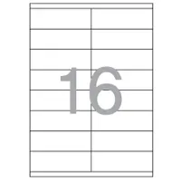 Бумага А4  самоклеющаяся, матовая белая, для офисной техники, разделенная на, 16 частей -105 х 35мм