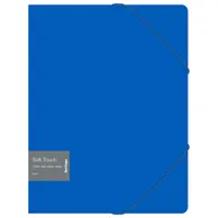 Action case with elastic bands, A4 format, with "soft touch", blue