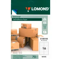 Paper A4 self-adhesive, mat white, for office machines, devided into, 16 piece - 99.1 x 33.9 mm, 2100105.