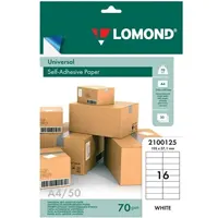 Paper A4 self-adhesive, mat white, for office machines, devided into, 16 piece - 105 x 37 mm, 2100125