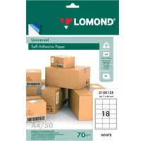 Paper A4 self-adhesive, mat white, for office machines, devided into, 18 piece - 66.7 x 46 mm, 2100135